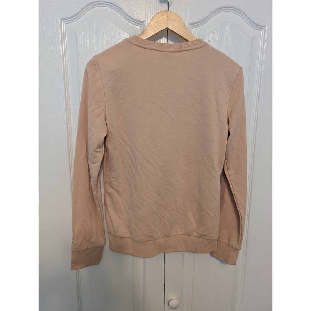 Adidas Blush Pink Crewneck Sweatshirt Gold Logo Spellout Size Small - Picture 4 of 4